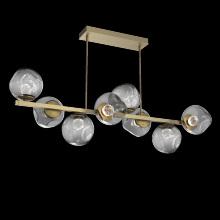 Hammerton PLB0086-T8-GB-FS-001-L3 - Luna 8pc Twisted Branch-Gilded Brass-Floret Inner - Smoke Outer-Threaded Rod Suspension-LED 3000K