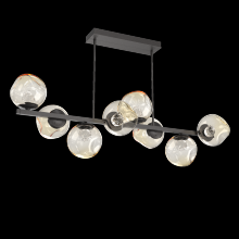 Hammerton PLB0086-T8-GP-FA-001-L1 - Luna 8pc Twisted Branch-Graphite-Floret Inner - Amber Outer-Threaded Rod Suspension-LED 2700K