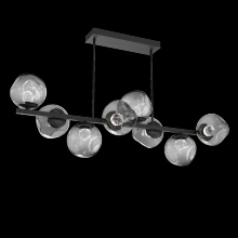 Hammerton PLB0086-T8-MB-FS-001-L1 - Luna 8pc Twisted Branch-Matte Black-Floret Inner - Smoke Outer-Threaded Rod Suspension-LED 2700K