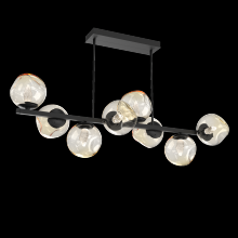 Hammerton PLB0086-T8-MB-GA-001-L1 - Luna 8pc Twisted Branch-Matte Black-Geo Inner - Amber Outer-Threaded Rod Suspension-LED 2700K