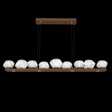 Hammerton PLB0089-0C-BB-C-CA1-L3 - Mesa 59" Linear Suspension-Burnished Bronze-Clear Blown Glass