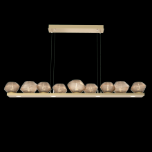 Hammerton PLB0089-0C-GB-B-CA1-L3 - Mesa 59" Linear Suspension-Gilded Brass-Bronze Blown Glass