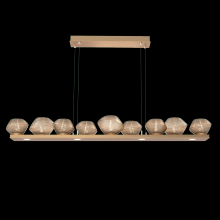 Hammerton PLB0089-0C-NB-B-CA1-L3 - Mesa 59" Linear Suspension-Novel Brass-Bronze Blown Glass