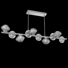 Hammerton PLB0089-T0-CS-S-001-L3 - Mesa 10pc Twisted Branch-Classic Silver-Smoke Blown Glass-Threaded Rod Suspension-LED 3000K