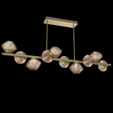 Hammerton PLB0089-T0-GB-B-001-L1 - Mesa 10pc Twisted Branch-Gilded Brass-Bronze Blown Glass-Threaded Rod Suspension-LED 2700K