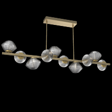 Hammerton PLB0089-T0-GB-S-001-L1 - Mesa 10pc Twisted Branch-Gilded Brass-Smoke Blown Glass-Threaded Rod Suspension-LED 2700K