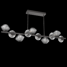 Hammerton PLB0089-T0-GP-S-001-L3 - Mesa 10pc Twisted Branch-Graphite-Smoke Blown Glass-Threaded Rod Suspension-LED 3000K