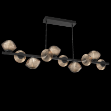 Hammerton PLB0089-T0-MB-B-001-L1 - Mesa 10pc Twisted Branch-Matte Black-Bronze Blown Glass-Threaded Rod Suspension-LED 2700K