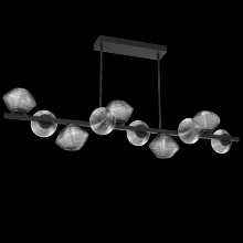 Hammerton PLB0089-T0-MB-S-001-L3 - Mesa 10pc Twisted Branch-Matte Black-Smoke Blown Glass-Threaded Rod Suspension-LED 3000K