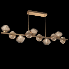 Hammerton PLB0089-T0-NB-B-001-L3 - Mesa 10pc Twisted Branch-Novel Brass-Bronze Blown Glass-Threaded Rod Suspension-LED 3000K