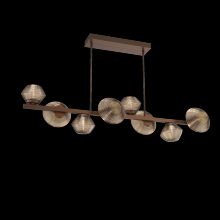 Hammerton PLB0089-T8-BB-B-001-L3 - Mesa 8pc Twisted Branch-Burnished Bronze-Bronze Blown Glass-Threaded Rod Suspension-LED 3000K