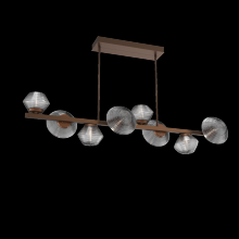 Hammerton PLB0089-T8-BB-S-001-L3 - Mesa 8pc Twisted Branch-Burnished Bronze-Smoke Blown Glass-Threaded Rod Suspension-LED 3000K