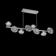 Hammerton PLB0089-T8-CS-S-001-L3 - Mesa 8pc Twisted Branch-Classic Silver-Smoke Blown Glass-Threaded Rod Suspension-LED 3000K