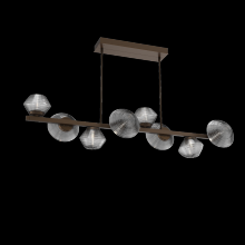 Hammerton PLB0089-T8-FB-S-001-L3 - Mesa 8pc Twisted Branch-Flat Bronze-Smoke Blown Glass-Threaded Rod Suspension-LED 3000K