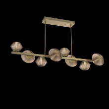 Hammerton PLB0089-T8-GB-B-001-L3 - Mesa 8pc Twisted Branch-Gilded Brass-Bronze Blown Glass-Threaded Rod Suspension-LED 3000K