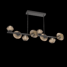 Hammerton PLB0089-T8-GP-B-001-L3 - Mesa 8pc Twisted Branch-Graphite-Bronze Blown Glass-Threaded Rod Suspension-LED 3000K