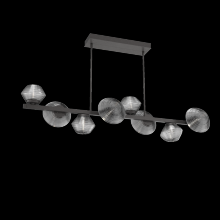 Hammerton PLB0089-T8-GP-S-001-L3 - Mesa 8pc Twisted Branch-Graphite-Smoke Blown Glass-Threaded Rod Suspension-LED 3000K