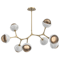 Hammerton PLB0093-BB-NB-B-001-L3-WM - Cabochon Linear Suspension Light Billiard Light Novel Brass