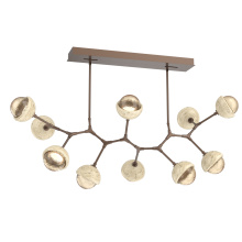 Hammerton PLB0093-BC-BB-A-001-L3-TR - Cabochon Linear Suspension Light Billiard Light Burnished Bronze
