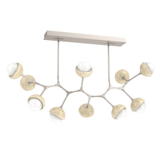 Hammerton PLB0093-BC-BS-WL-001-L3-TR - Cabochon Linear Suspension Light Billiard Light Beige Silver