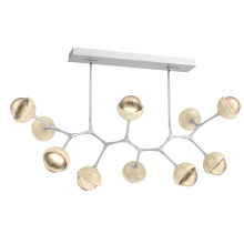 Hammerton PLB0093-BC-CS-A-001-L3-TR - Cabochon Linear Suspension Light Billiard Light Classic Silver