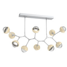 Hammerton PLB0093-BC-CS-C-001-L3-TR - Cabochon Linear Suspension Light Billiard Light Classic Silver
