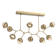 Hammerton PLB0093-BC-GB-A-001-L3-MS - Cabochon Linear Suspension Light Billiard Light Gilded Brass