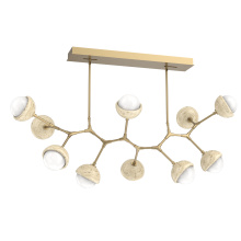 Hammerton PLB0093-BC-GB-WL-001-L3-TR - Cabochon Linear Suspension Light Billiard Light Gilded Brass