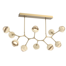 Hammerton PLB0093-BC-NB-A-001-L3-TR - Cabochon Linear Suspension Light Billiard Light Novel Brass