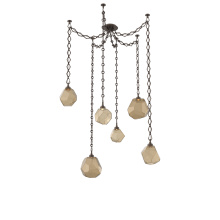 Hammerton SNB0039-06-FB-B-CH1-L1 - Gem Multi Light Pendant Multi Port Canopy Flat Bronze