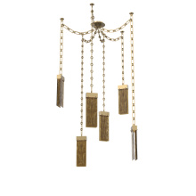 Hammerton SNB0042-06-GB-BG-CH3-L3 - Parallel Multi Light Pendant Multi Port Canopy Gilded Brass