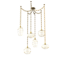 Hammerton SNB0048-06-GB-OA-CH2-E2 - Misto Multi Light Pendant Multi Port Canopy Gilded Brass