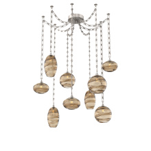 Hammerton SNB0048-09-BS-OB-CH3-E2 - Misto Multi Light Pendant Multi Port Canopy Beige Silver