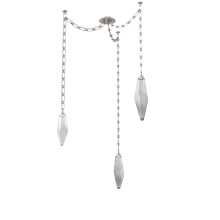 Hammerton SNB0050-03-BS-CS-CH3-L3 - Rock Crystal Multi Light Pendant Multi Port Canopy Beige Silver