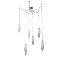 Hammerton SNB0050-06-BS-CS-CH3-L3 - Rock Crystal Multi Light Pendant Multi Port Canopy Beige Silver