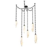 Hammerton SNB0050-06-MB-CA-CH3-L3 - Rock Crystal Multi Light Pendant Multi Port Canopy Matte Black