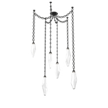 Hammerton SNB0050-06-MB-CC-CH2-L3 - Rock Crystal Multi Light Pendant Multi Port Canopy Matte Black