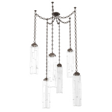 Hammerton SNB0056-06-FB-LC-CH1-L3 - Ledgestone Multi Light Pendant Multi Port Canopy Flat Bronze
