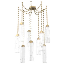 Hammerton SNB0056-09-GB-LC-CH3-L3 - Ledgestone Multi Light Pendant Multi Port Canopy Gilded Brass