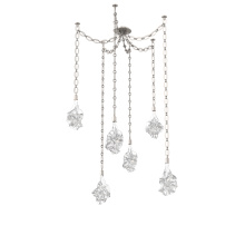 Hammerton SNB0059-06-BS-BC-CH2-L3 - Blossom Multi Light Pendant Multi Port Canopy Beige Silver
