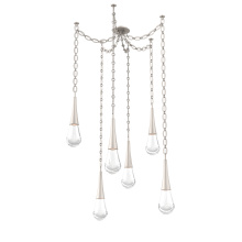 Hammerton SNB0078-06-BS-C-CH2-L1 - Raindrop Multi Light Pendant Beige Silver