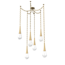 Hammerton SNB0078-06-GB-C-CH1-L3 - Raindrop Multi Light Pendant Gilded Brass