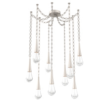 Hammerton SNB0078-09-BS-C-CH2-L3 - Raindrop Multi Light Pendant Beige Silver