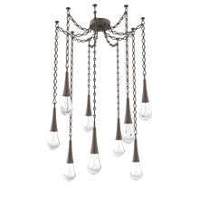 Hammerton SNB0078-09-FB-C-CH1-L3 - Raindrop Multi Light Pendant Flat Bronze