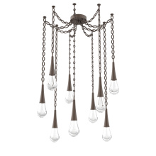 Hammerton SNB0078-09-FB-C-CH2-L3 - Raindrop Multi Light Pendant Flat Bronze