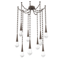Hammerton SNB0078-09-FB-C-CH3-L3 - Raindrop Multi Light Pendant Flat Bronze
