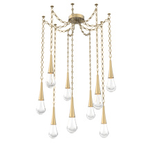 Hammerton SNB0078-09-GB-C-CH1-L3 - Raindrop Multi Light Pendant Gilded Brass