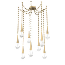 Hammerton SNB0078-09-GB-C-CH3-L3 - Raindrop Multi Light Pendant Gilded Brass