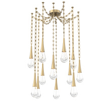 Hammerton SNB0078-12-GB-C-CH3-L3 - Raindrop Multi Light Pendant Gilded Brass