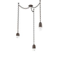 Hammerton SNB0079-03-FB-PC-CH1-L3 - Pebble Multi Light Pendant Flat Bronze